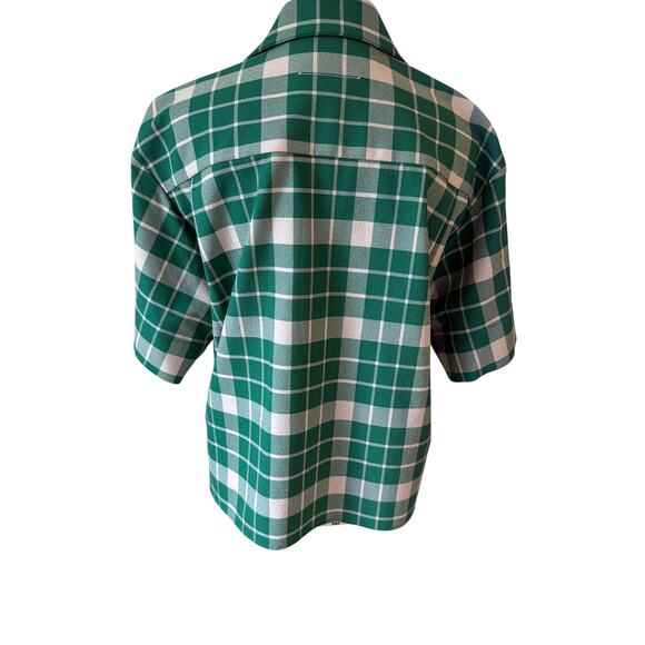 EUC $595 MM6 Maison Margiela Oversized Green Check Boxy Top IT 40 US 4 - Picture 4 of 16